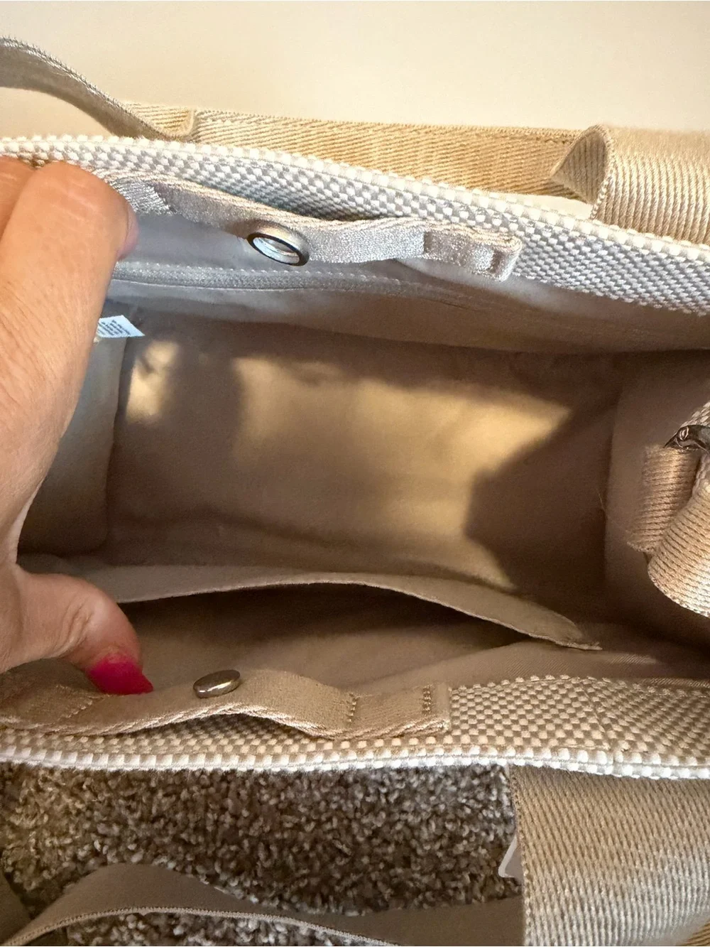 NWT Lululemon Two-Tone Canvas Mini Tote Bag 4.5L Mojave tan light ivory